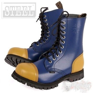 glany STEEL - FULL YELLOW (nos+pięta) / BLUE (10-dziurkowe) bez obszycia