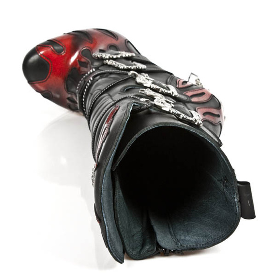 buty damskie NEW ROCK ITALI NEGRO PULIK ROJO ROCK ACERO [M.ROCK222-C2]