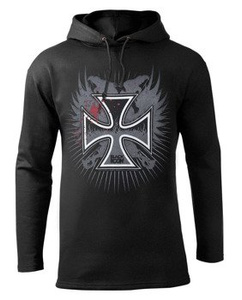 bluza BLACK ICON - IRON CROSS czarna z kapturem