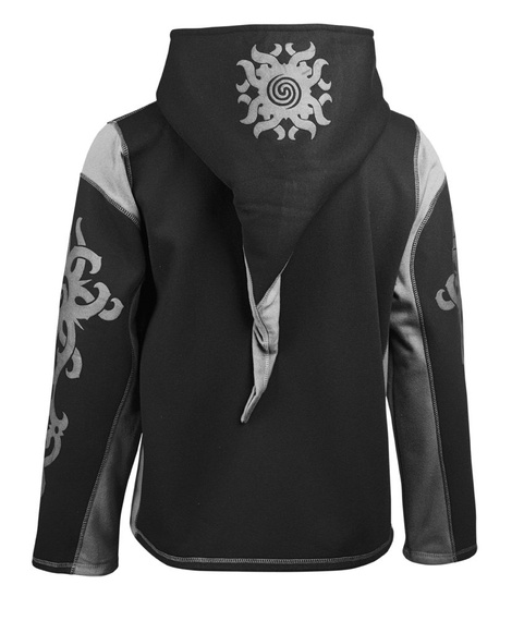 bluza HEXAGON - TRIBAL BLACK & GREY rozpinana, z kapturem (F03/SNOW/DW) 