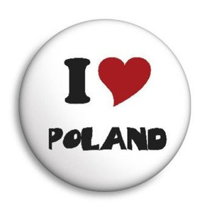 przypinka I LOVE POLAND Ø25mm