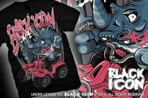 koszulka BLACK ICON - ROCK N RINO (MICON109 BLACK)