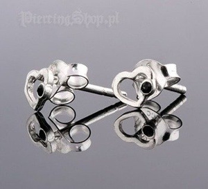 kolczyki do uszu HEART BLK [STF-328]