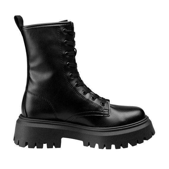 botki damskie ALTERCORE czarne 9-dziurkowe (NEVIN VEGAN BLACK)