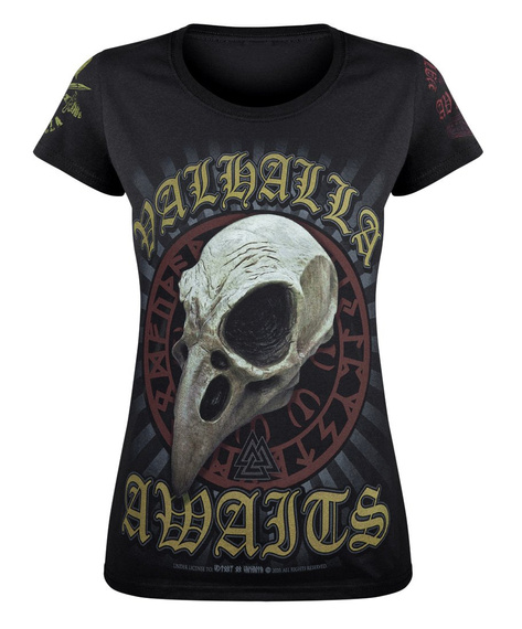 bluzka damska VICTORY OR VALHALLA - CROW SKULL