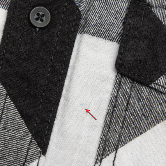 koszula CHECKSHIRT - WHITE BLACK, USZKODZONA