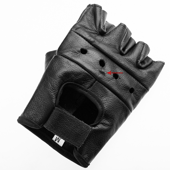 rękawiczki SKÓRZANE bez palców, USZKODZONE