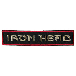 naszywka IRON HEAD - LOGO beige/red