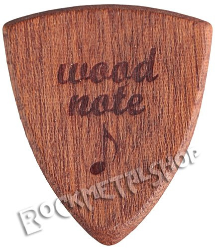 drewniana kostka do gitary WOODNOTE Bull Shield - MAHOŃ SAPELE