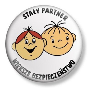 przypinka STAŁY PARTNER WIĘKSZE BEZPIECZEŃSTWO Ø38mm
