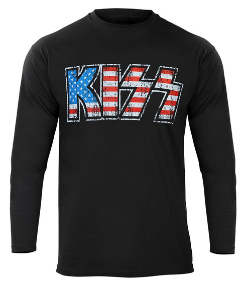 longsleeve KISS - AMERICAN FLAG LOGO