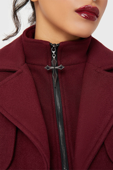 płaszcz damski KILLSTAR - DEIMOS NIGHTMARE (RED)