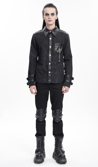 koszula męska DEVIL FASHION - BLACK GOTHIC PUNK 