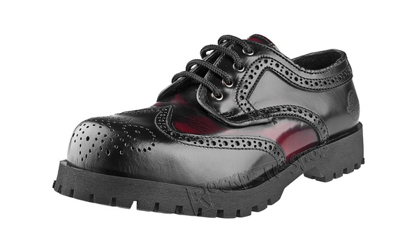 glany NEVERMIND - CZARNO / BORDOWE (4 dziurki) polerowane, USZKODZONE