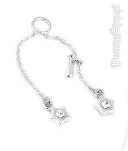 łańcuszek do kolczyka do pępka GWIAZDKI srebro [SBN7]