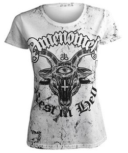 bluzka damska AMENOMEN - REST IN HELL (OMEN122DA WHITE ALLPRINT BLACK)
