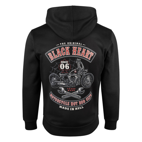 bluza BLACK HEART - BUILT AND EVIL, rozpinana z kapturem