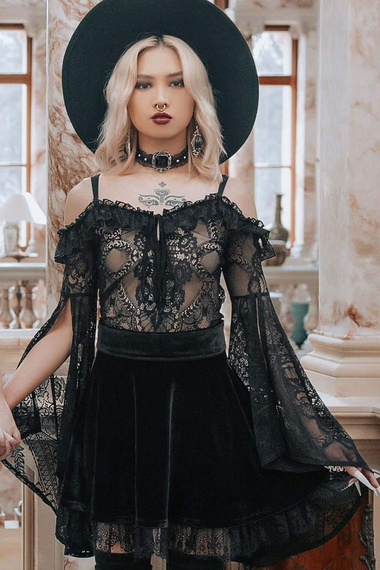 bluzka damska KILLSTAR - BREATHLESS (BLACK)