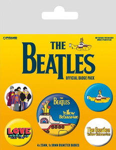 zestaw 5 szt. przypinek THE BEATLES - YELLOW SUBMARINE 