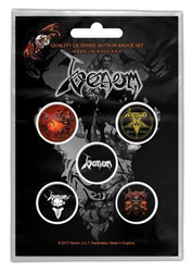 zestaw 5 szt. przypinek VENOM - BLACK METAL