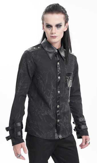 koszula męska DEVIL FASHION - BLACK GOTHIC PUNK 