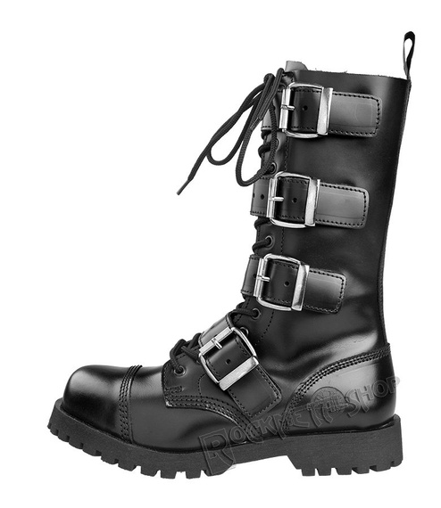 glany NEVERMIND - CZARNE (14 dziurek + 4 klamry) polerowane