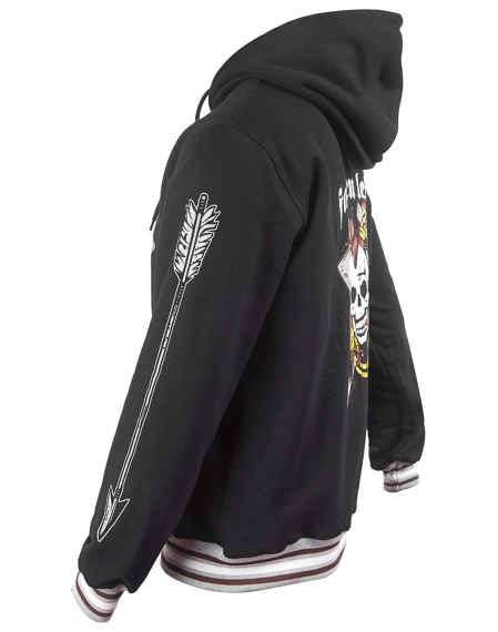 bluza rozpinana FARBEN LEHRE - INDIAN (black), z kapturem 