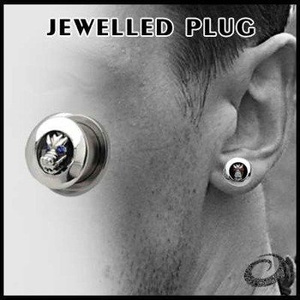 PIERCING TUNEL GŁOWA SMOKA KAMIEŃ SWAROVSKI CRYSTAL [JPL-02]