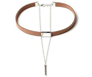 naszyjnik SILVER CHOKER BROWN