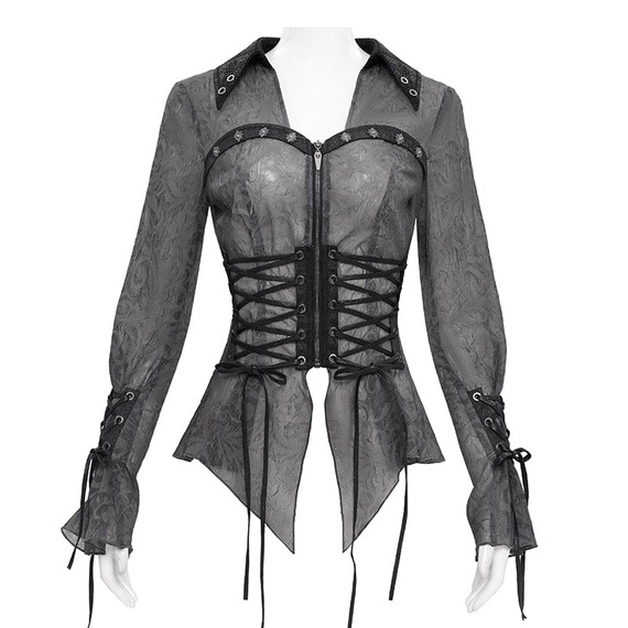 koszula damska DEVIL FASHION - GREY GOTHIC 