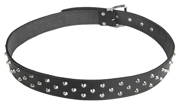 pasek z ćwiekami CONE STUD  3-rzędowy naprzemienny, skóra naturalna (D) 