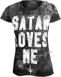 bluzka damska AMENOMEN - SATAN LOVES ME (OMEN057DA BLACK ALLPRINT WHITE)