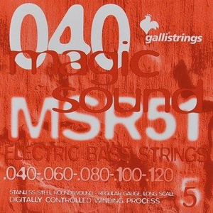 struny do gitary basowej 5str. GALLI STRINGS - MAGIC SOUND MSR51 HEXAGONAL /040-120/