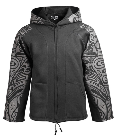 bluza HEXAGON - TRIBAL BLACK & GREY rozpinana, z kapturem (F03/YODA/DW)