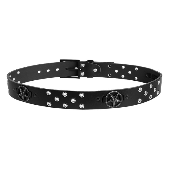 pasek PENTAGRAM + OKUCIA, skórzany