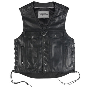 kamizelka męska skórzana UNIK 7, z bocznymi rzemieniami