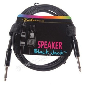 przewód instrumentalny BOSTON - BLACK JACK 1m jack prosty/prosty