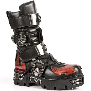 buty NEW ROCK ITALI NEGRO, FLORENTIC ROJO, NEW REACTOR NEGRO ORIFICI [M.195-S1]