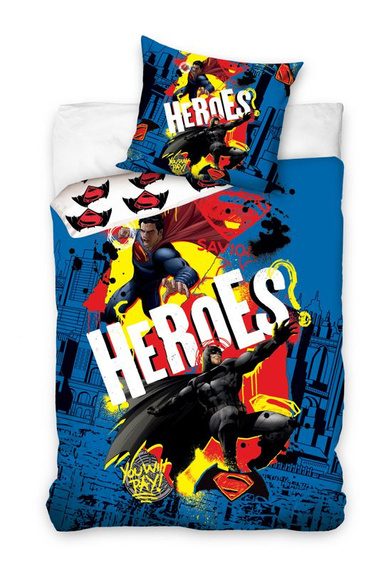 komplet pościelowy BATMAN & SUPERMAN, kołdra (160*200) + poduszka (70*80)