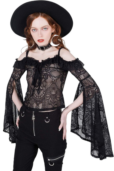 bluzka damska KILLSTAR - BREATHLESS (BLACK)