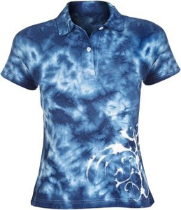 bluzka polo barwiona BLUE MIX - TRIBAL