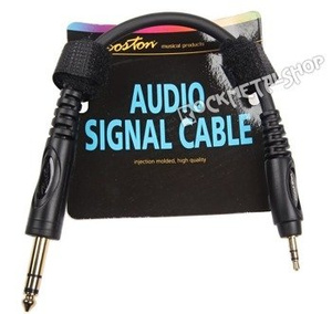 przewód audio BOSTON: DUŻY JACK (6.3mm) stereo - MAŁY JACK (3.5mm) stereo / 30cm