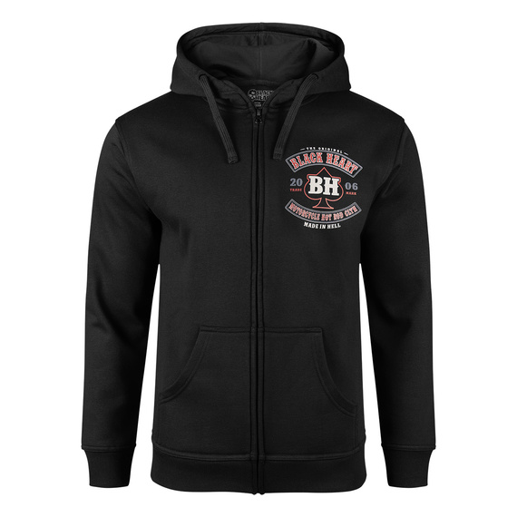 bluza BLACK HEART - BUILT AND EVIL, rozpinana z kapturem