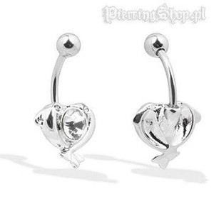 kolczyk do pępka DOLPHINS oczko crystal [BST177]