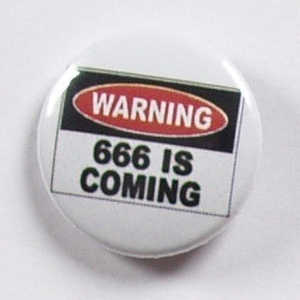 przypinka WARNING 666 IS COMING