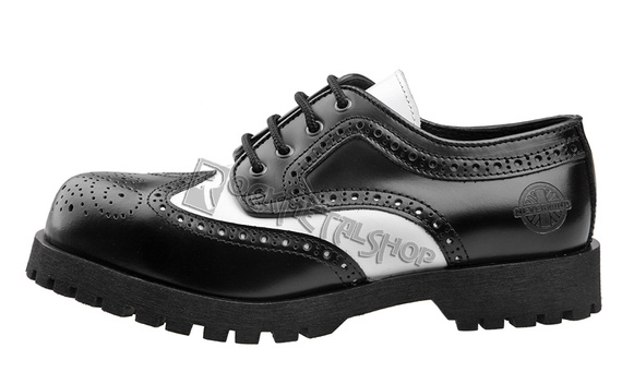 glany NEVERMIND - CZARNO / BIAŁE (4 dziurki) polerowane