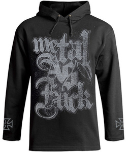 bluza METAL AS FUCK czarna, z kapturem