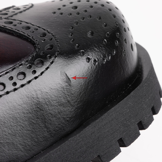 glany NEVERMIND - CZARNO / BORDOWE (4 dziurki) polerowane, USZKODZONE