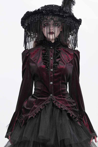 bluzka damska DEVIL FASHION - RED RETRO GOTHIC