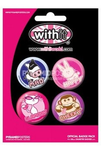 zestaw 4 przypinek WITHIT